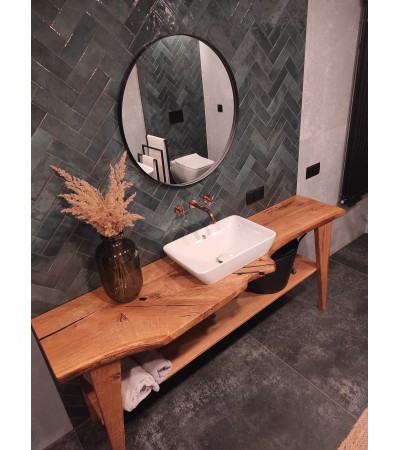 Szafka z litego drewna dębowego łazienkowa Sora