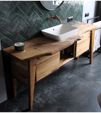 Szafka z litego drewna dębowego łazienkowa Sora